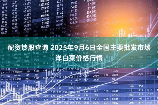 配资炒股查询 2025年9月6日全国主要批发市场洋白菜价格行情